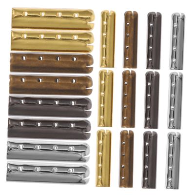 DOITOOL 40pcs Metal Shoelace End Caps and Shoe Lace Tips Set, 4x23mm round 4-hole Aglets in White, Gold, Gunmetal, and Antique Brass for DIY Shoe String Repair and Clothing Lanyard