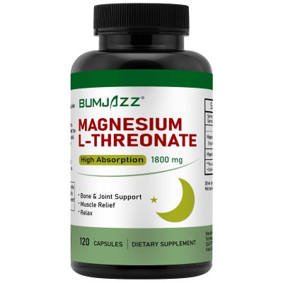 Magnesium L-Threonate Capsules 1800mg 120 Counts High Absorption Magnesium Supplement Bioavailable Form for Rest and Cognitive Function Support
