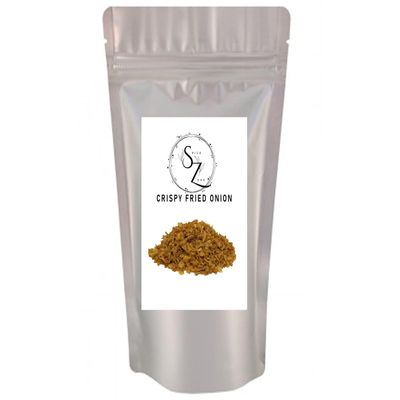 Spice Zone Dried Fried Onion Crispy Flakes, Premium Dried Crispy Onion Barista Topping (90 gram)