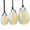 3pcs Egg Set Natural Nephrite Jade Massager,Opalite Jade Eggs for Women Kegel Exercises, Drilled,3 Size Small, Medium, Large view 2