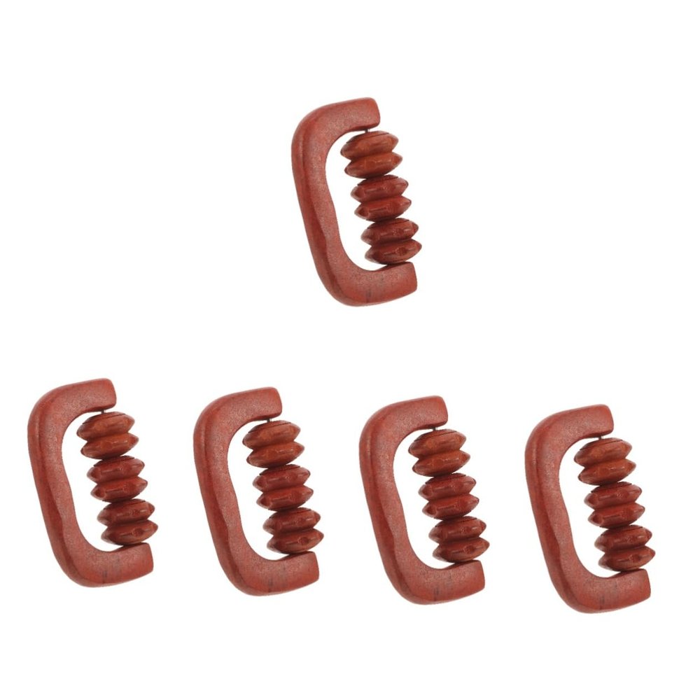PACKOVE 5pcs Wooden Massage Roller for Neck and Back Handheld Muscle Roller for Shoulder Relief and Relaxation