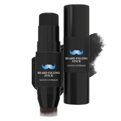 Beard Filler Stick,Moustache Filling Stick and Brush - 7g Waterproof Sweat-Proof Facial Hair Tint, Long-Lasting Natural Finish