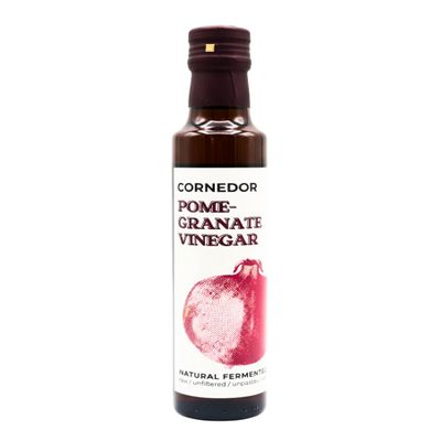 CORNEDOR Pomegranate Vinegar | 250 ml | Raw, Unfiltered, Unpasteurised, With the Mother | 100% Natural Fermented Pomegranate Juice | Salad Dressing, Marinades, Cooking