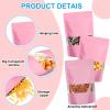 100PCS Mylar Bags for Food Storage, Smell Proof Bags Resealable Food Packaging for Small Business Stand Up Pouches with Window, 7" x10", Pink view 3