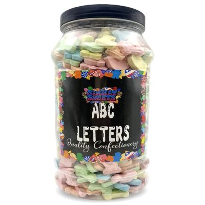 ABC Letters Chalky Alphabet Sweets Gift Jar 700g - By Simway Sweets