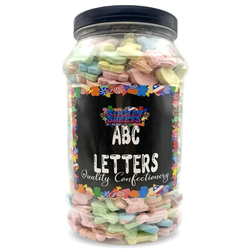 ABC Letters Chalky Alphabet Sweets Gift Jar 700g - By Simway Sweets
