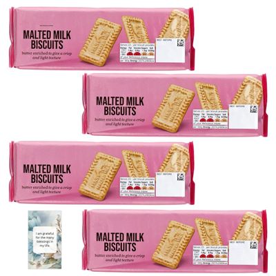 Biscuits Hamper Treat Bundle Consisting Malted Milk Biscuits Snack (4 Pack) Gift Or Personal Treat By Oerich Gift
