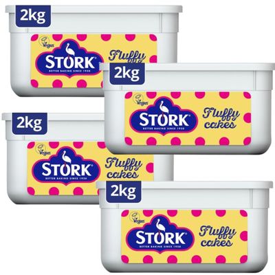 Storks margarine for baking 2KG - Vegan, Gluten Free, Dairy Free (4x2kg)