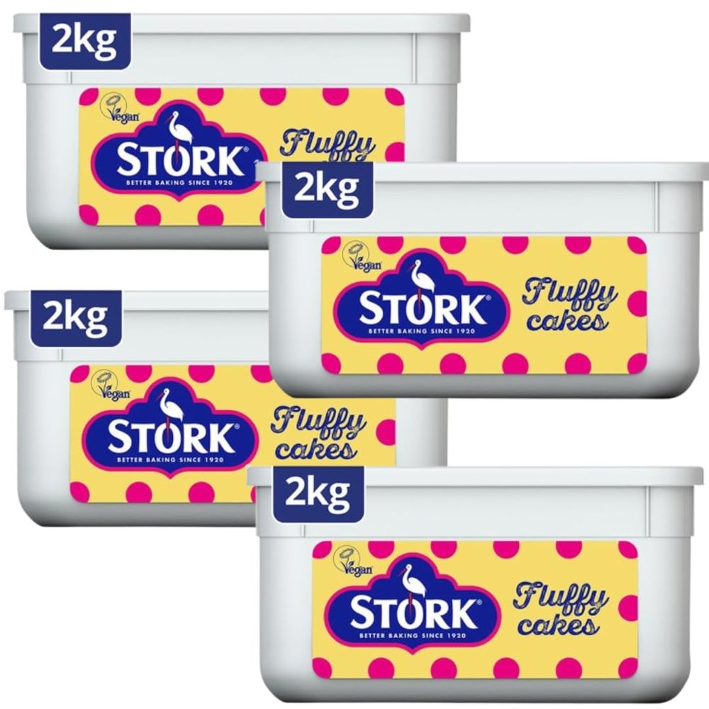 Storks margarine for baking 2KG - Vegan, Gluten Free, Dairy Free (4x2kg)