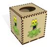 Square 'Happy Frog' Wooden Tissue Box Cover (TB00064824) view 1