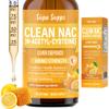 Clean NAC (N-Acetyl-Cysteine) Liquid 60ml - Honey & Lemon Flavour | Augmented NAC Supplement for Daily Support | High Absorption Formula | Easy Liquid Drops | nac n-Acetyl-cysteine 600mg Per Serving