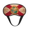 Florida Flag Wood Grain Print Sleep Mask for Side Sleepers Cute Blackout Eye Mask Shades Cover for Home or Travel view 1