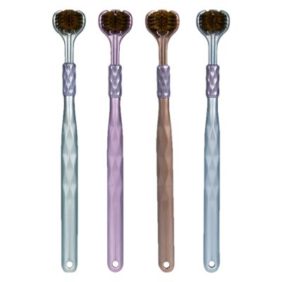 3 Bristle Travel Toothbrush - 3 Sided Toothbrush| Multi-Sided Toothbrushs | Soft Bristles Tooth Brushes | Ergonomic Handle Brush | Modern Triple Angle Toothbrushes for Adults and Children