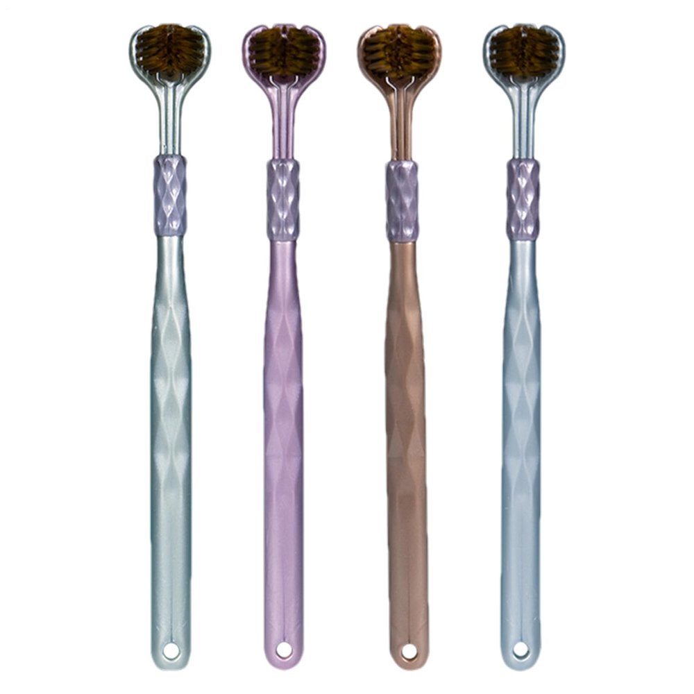 3 Bristle Travel Toothbrush - 3 Sided Toothbrush| Multi-Sided Toothbrushs | Soft Bristles Tooth Brushes | Ergonomic Handle Brush | Modern Triple Angle Toothbrushes for Adults and Children