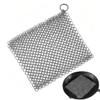 Voarge Cast Iron Cleaner, 17.5 x 17.5 cm Stainless Steel, Chain Scrubber for All Types of Frying Pans, Cast Iron Pans, Grills & Dutch Oven view 1