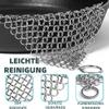 Voarge Cast Iron Cleaner, 17.5 x 17.5 cm Stainless Steel, Chain Scrubber for All Types of Frying Pans, Cast Iron Pans, Grills & Dutch Oven view 3