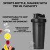 ark future Sports bottle, shaker with 750 ml capacity, includes a metal ball for easier mixing of supplements, ml and oz scale on one side, product made from PP, PE and metal view 2