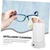 BESTYASH Carbon Glasses Cleaner, Portable Eyeglasses Cleaner Machine, 450ml Cleaning Box for Glasses and Diamonds, High Frequency Vibration, Light Sound, White Plastic view 3