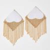 1Pair Reusable Adhesive Pasties Nipple Covers Breast Bra Sequins Tassels Breast Petals For Festivals Raves Lingerie Gifts Black view 3