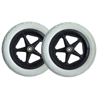 12 Inch Wheelchair Replacement Rear Wheel, 12 1/2x2 1/4 Solid Non-Inflatable Tire, for Wheelchairs, Rollators, Walkers(Grey)