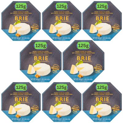 Brie Cheese - Pasteurised soft ripened cheese (8x125g)