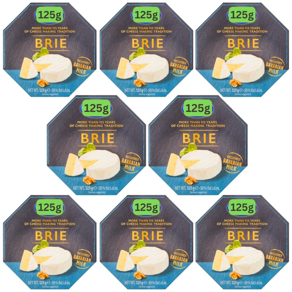 Brie Cheese - Pasteurised soft ripened cheese (8x125g)