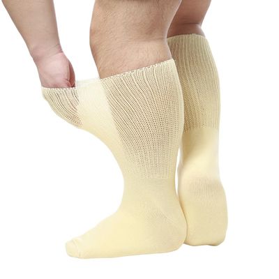 YUSHTPO Extra Wide Socks For Swollen Feet Bariatric None Binding Diabetic Hospital With Grip Men