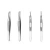 4 x Stainless Steel Tweezers, Tweezer Professional Eyebrow Tweezers, Slanted Tip Tweezer for Facial Hairs, Ingrown Hairs view 1