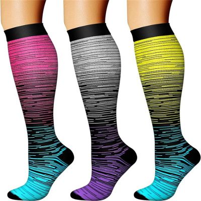 Compression Socks for Women, Compression Socks for Women & Men Circulation (3 Pairs) Long Sports Calf Compression Socks (S/M,3PCS-18)