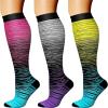 Compression Socks for Women, Compression Socks for Women & Men Circulation (3 Pairs) Long Sports Calf Compression Socks (S/M,3PCS-18) view 1