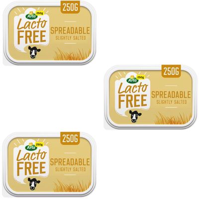 Lactose Free Butter Slightly Salted Spreadable 250g ARLAs Lactofree (3x250g)