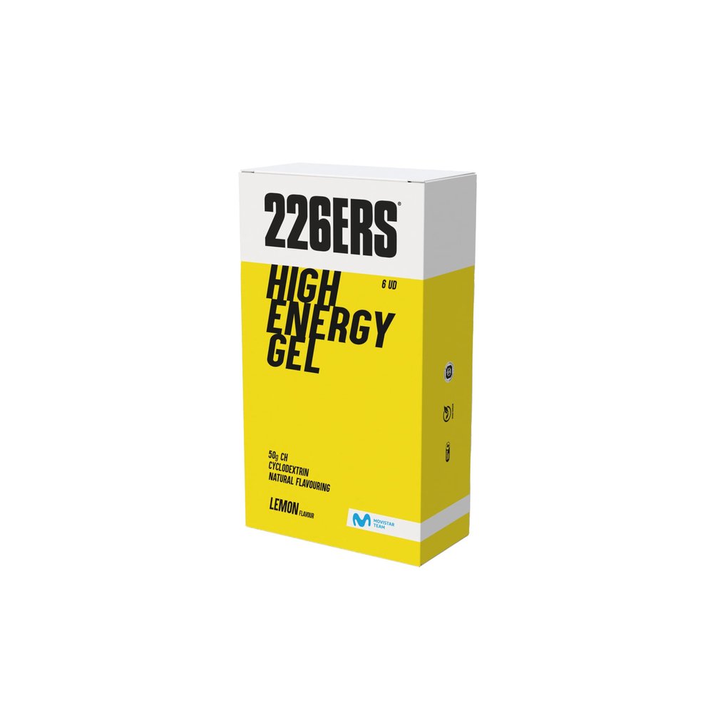 226ERS - High Energy Gel for Athletes, Cyclodextrin, Carbohydrates, Promotes the Use of Glucose and Digestion, Doping Free, Vegan, Lemon Flavour, 6 x 76g