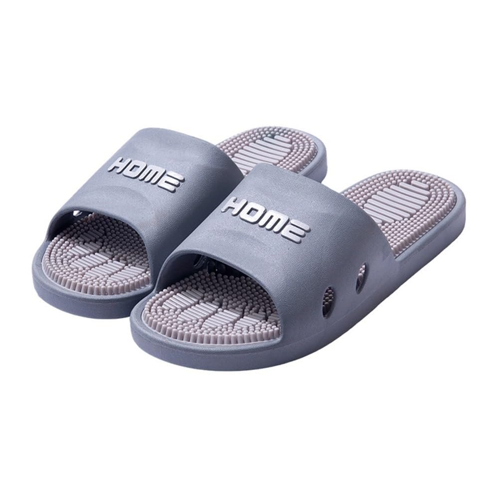 2025 Reflexology Massage Slippers Men's Acupressure Sandals Deep Tissue Foot Massager Comfort Shower Shoes For Reduce Feet Neuropathy Pain Relief And Tension(Light gray,40/41 EU)