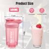 Alaoo Protein Shaker Bottle, 2PCS Shaker Protein Shakes with with Metal Stirring Ball, Sports Gym Supplement Protein Shake Bottle for Mixing Protein Shakes and Supplements, 500ml, Black and Pink view 2