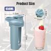 Alaoo Protein Shaker Bottle, Shaker for Protein Shakes with Plastic Stirring Ball, Upgraded Version Sports Gym Supplement Protein Shake Bottle for Mixing Protein Shakes and Supplements, 650ml Blue view 2