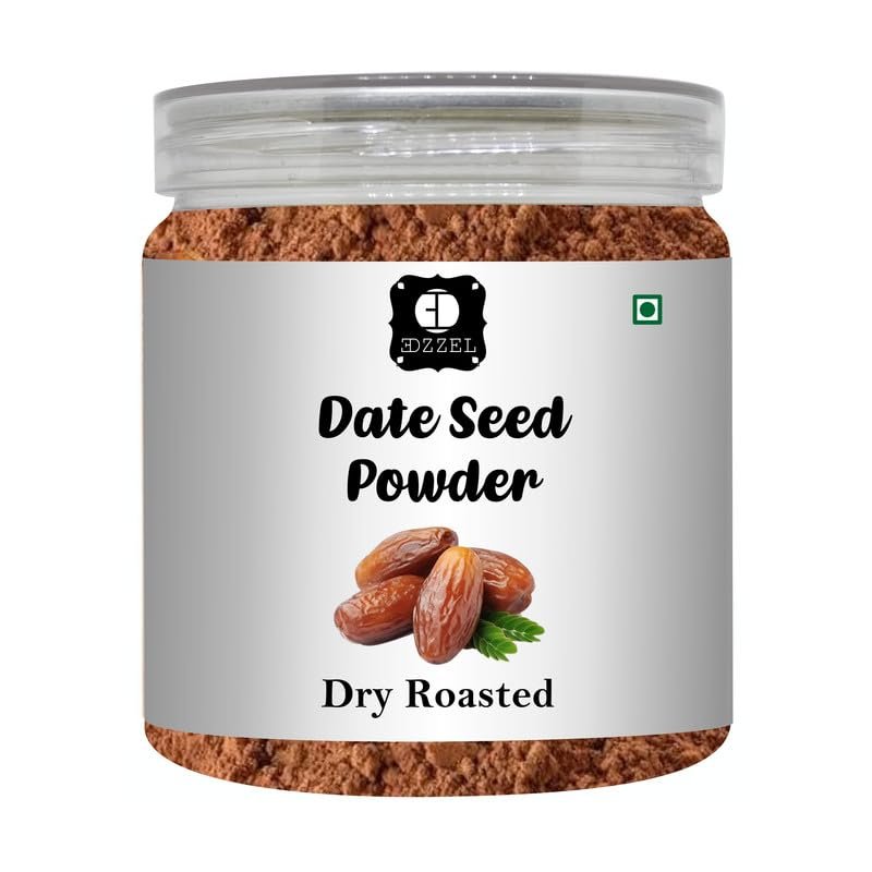 EDZZEL Dry Roasted Date Seed Powder | Rich Roasted Aroma | Beverages Baking Desserts Coffee Alternative Mix