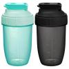 Alaoo Protein Shaker Bottle, 2PCS Shaker Protein Shakes with Metal Stirring Ball, Sports Gym Supplement Protein Shake Bottle for Mixing Protein Shakes and Supplements, 500ml, Black and Green view 1