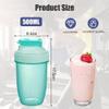 Alaoo Protein Shaker Bottle, 2PCS Shaker Protein Shakes with Metal Stirring Ball, Sports Gym Supplement Protein Shake Bottle for Mixing Protein Shakes and Supplements, 500ml, Black and Green view 2