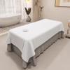 2Pcs Massage Table Sheets, 47x79 Inch Massage Bed Cover with Face Hole, Soft Spa Bed Cover for Spa, Beauty, Tattoo, Hospitals, White, Sheets view 3