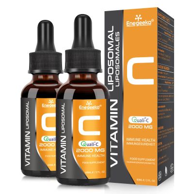 Liposomal Vitamin C Liquid 2000mg High Absorption Vegan Formula for Immune & Antioxidant, Non-GMO, Gluten & Soy Free (60 ml (Pack of 2))