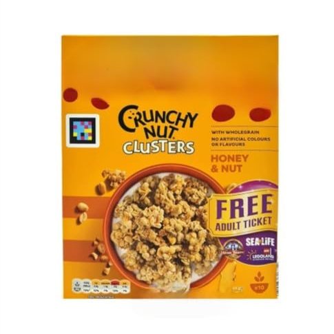 Crunchy Nut Chocolate Clusters Cereal 450G (Pack Of 4) Healthy Delicious Tasty Breakfast Crunchy Texture And Delicious Taste