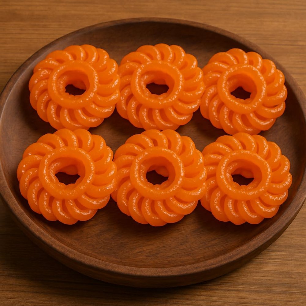 Imarti Indian Sweet Traditional Mithai Made with Gram Flour, Urid Dal & Sugar Rich, Festive Dessert 6 Piece