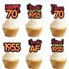 18pcs Red Glitter Dessert Cupcake Topper Pick for Straight Outta 1955 Legend Since 1955 Theme Decor Supplies Men Happy 70th Birthday Party Decorations view 1