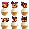 18pcs Red Glitter Dessert Cupcake Topper Pick for Straight Outta 1945 Legend Since 1945 Theme Decor Supplies Men Happy 80th Birthday Party Decorations view 1