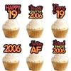 18pcs Red Glitter Dessert Cupcake Topper Pick for Straight Outta 2006 Legend Since 2006 Theme Decor Supplies Men Happy 19th Birthday Party Decorations view 1