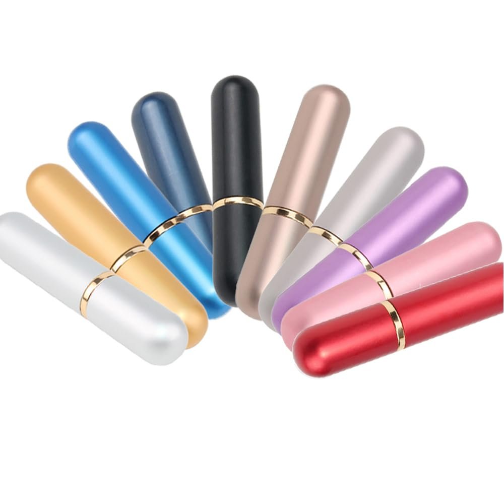 10PCS Nasal Inhaler Tubes for Essential Oils Refillable Nasal Inhaler Tubes Aluminum and Glass (Darkblue)