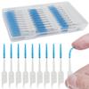 JCF 300 Pieces Interdental Brushes Silicone Dental Floss Sticks Dual-Use Dental Brushes Tooth Gap Brushes Portable Tooth Floss Picks for Braces Oral Cleaning-Blue view 1