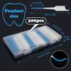 JCF 300 Pieces Interdental Brushes Silicone Dental Floss Sticks Dual-Use Dental Brushes Tooth Gap Brushes Portable Tooth Floss Picks for Braces Oral Cleaning-Blue view 2