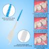 JCF 300 Pieces Interdental Brushes Silicone Dental Floss Sticks Dual-Use Dental Brushes Tooth Gap Brushes Portable Tooth Floss Picks for Braces Oral Cleaning-Blue view 3