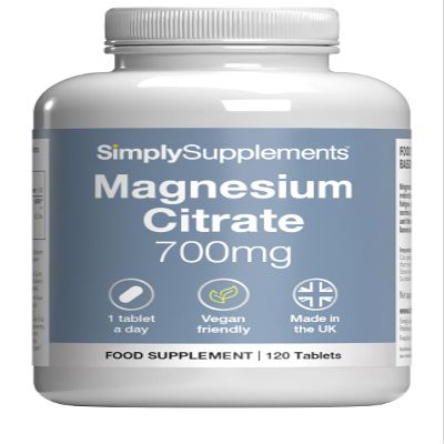 Magnesium Citrate 700mg | 120 Tablets | Made in the UK